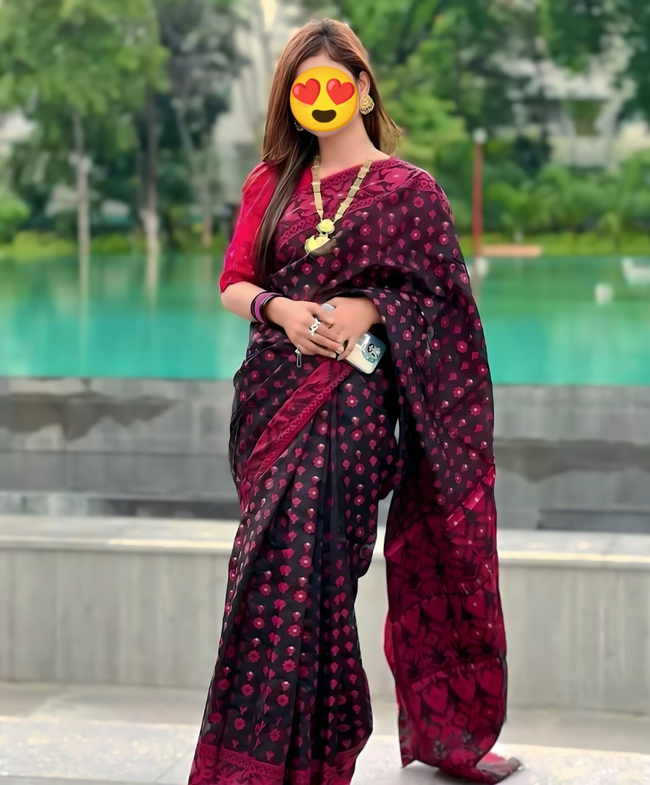 Jamdani Saree combo set Rani jamdani